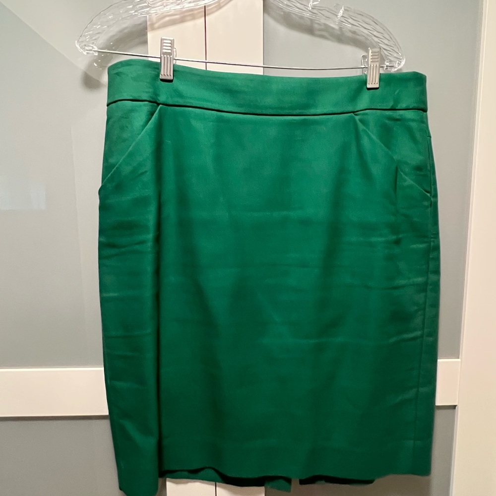J crew Green cotton pencil skirt